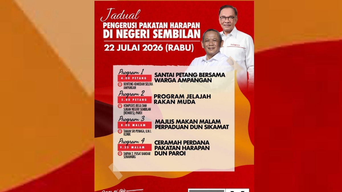 Anwar To Lead Multi-Stop Campaign Push Across Negeri Sembilan