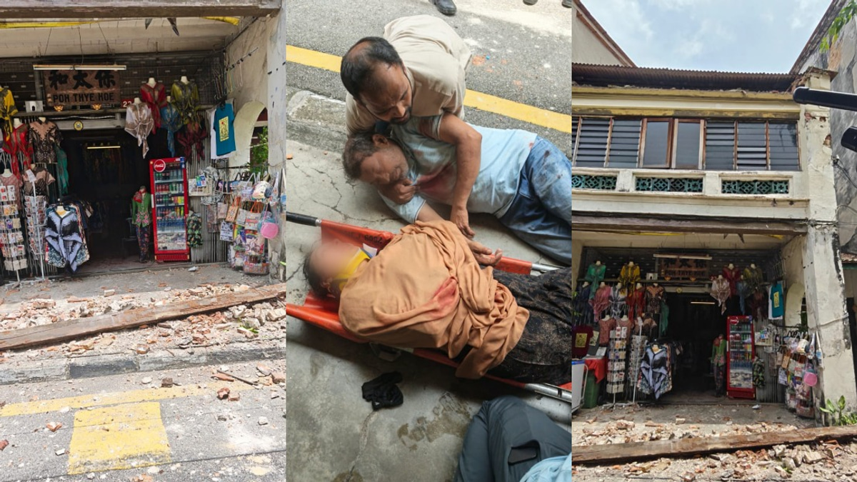 Crumbling Heritage: Two Sri Lankan Tourists Hurt as George Town Building Sheds Debris