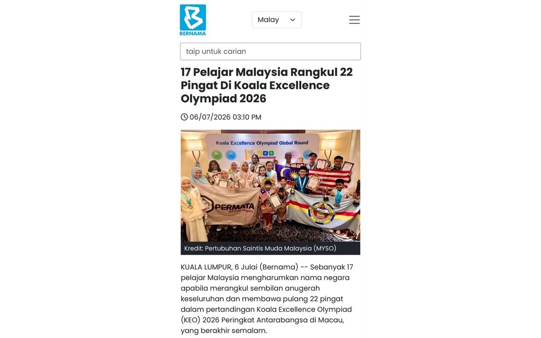 PM Anwar Celebrates Malaysian Students' 22-Medal Haul at KEO 2026 Global Finals