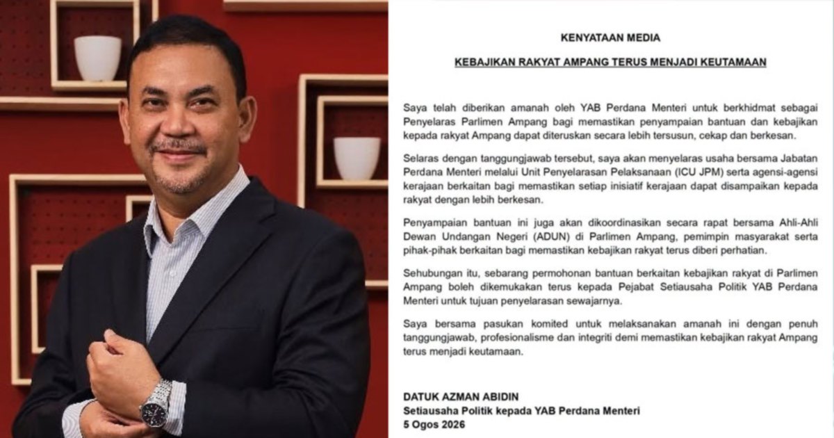 PM's Political Secretary Takes Over Ampang Coordination After PKR MP Loses Funding Access