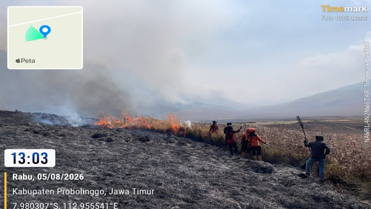 Indonesia Mobilizes Helicopters to Battle Mount Bromo Wildfire Covering 60 Hectares