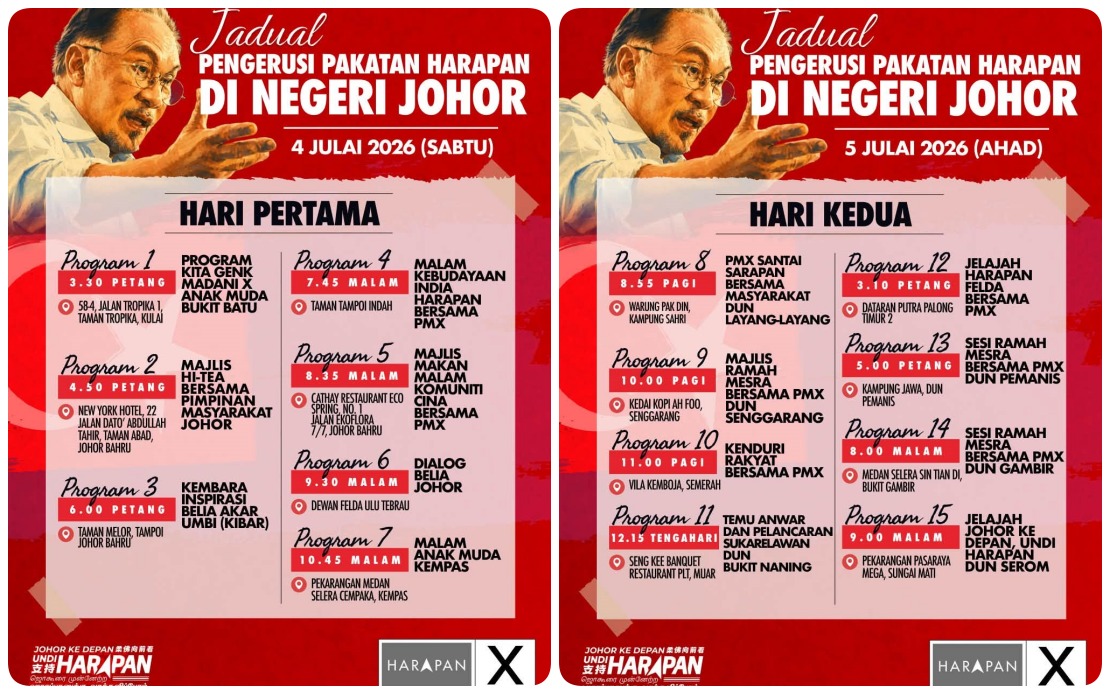 Anwar Intensifies Johor Campaign With Multi-City Roadshow Ahead of July 11 Election