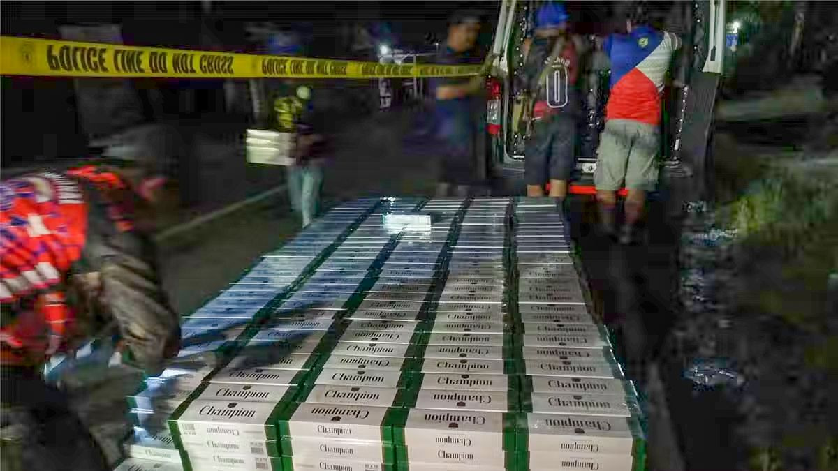 Philippine police officer and businessman held over P1.9 million cigarette smuggling operation