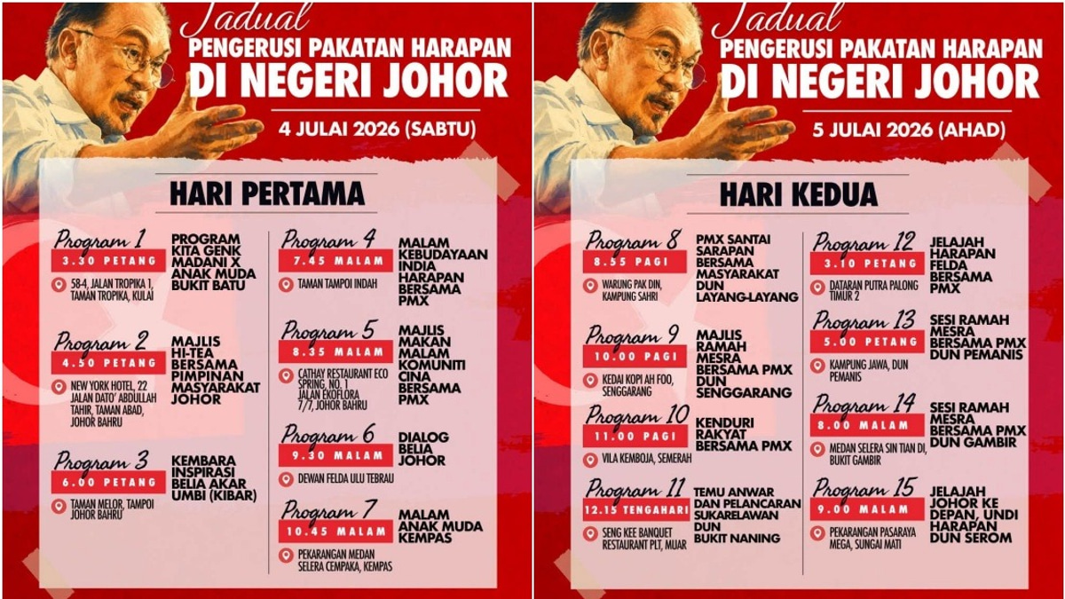 Anwar Launches Intensive Johor Campaign Blitz With 15 Weekend Events for Pakatan Harapan