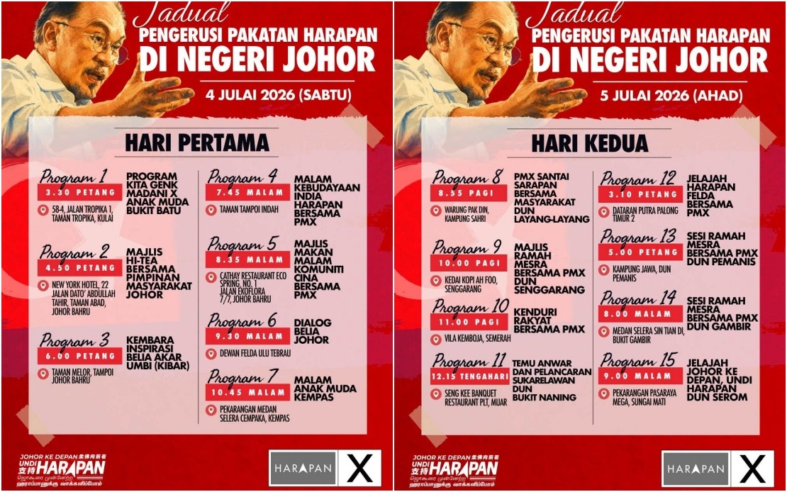 Anwar Launches Intensive Johor Campaign Blitz With 15 Weekend Events for Pakatan Harapan