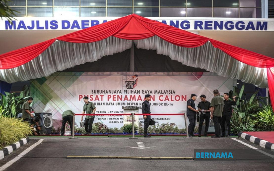 Johor nomination centres accept candidate papers across 56 venues