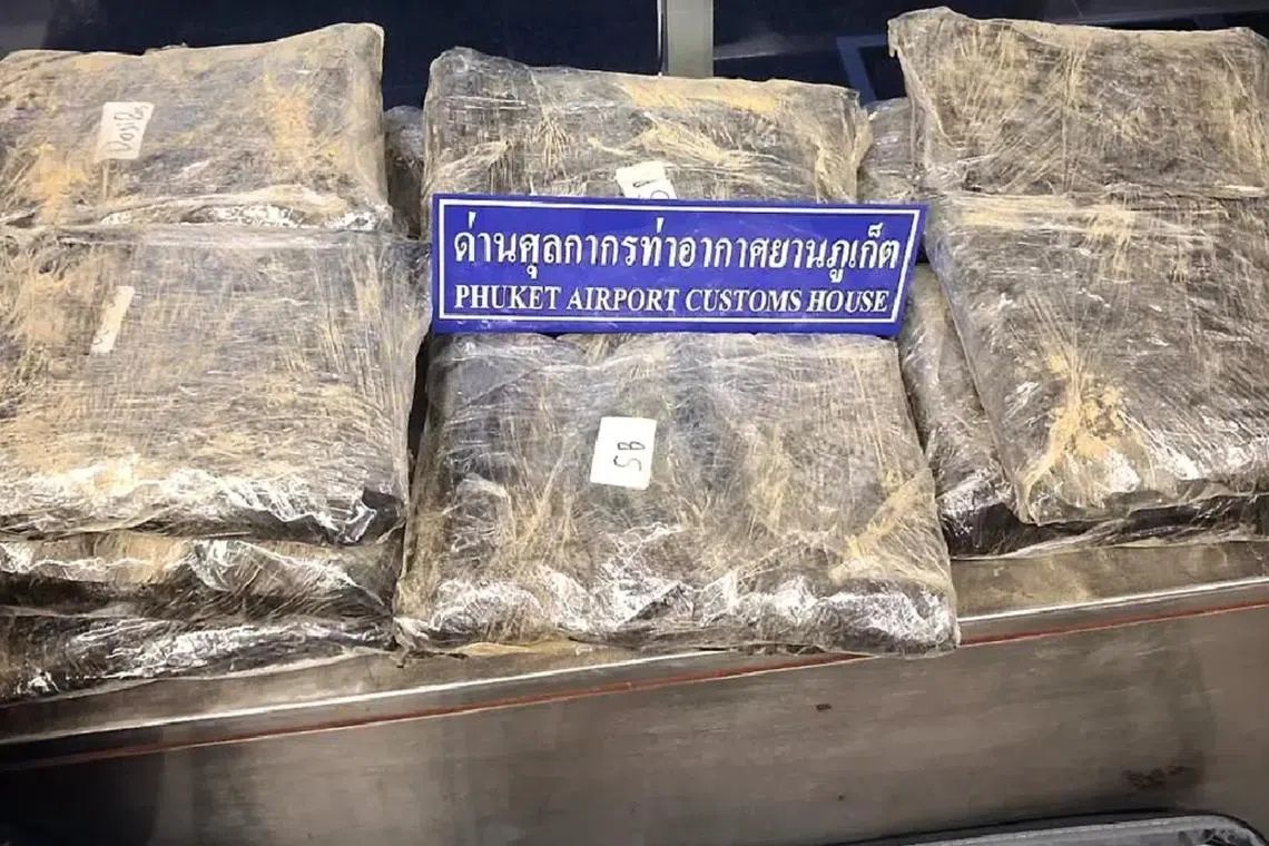 Two women nabbed at Phuket airport with over 32kg of cannabis in luggage