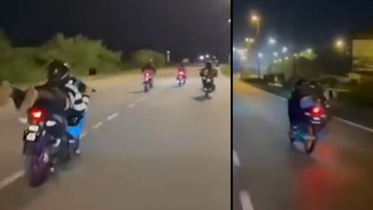 Three teenage girls arrested over viral motorcycle 'Superman' stunt in Kuantan