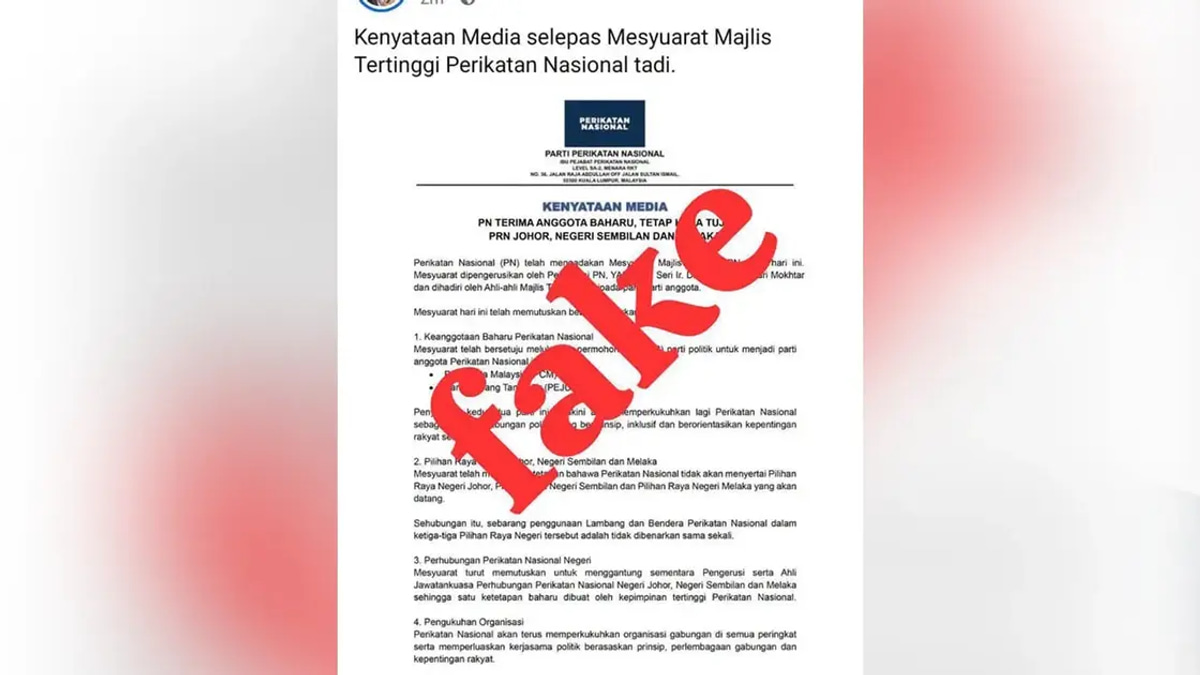 Perikatan Nasional Denies False Claims Over State Election Boycott Plans