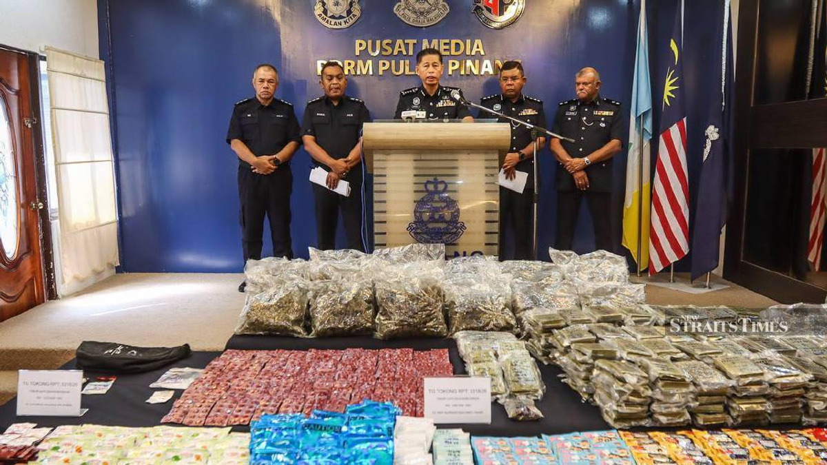 Penang authorities dismantle three major drug operations, arrest seven suspects and seize RM3.2 million in narcotics
