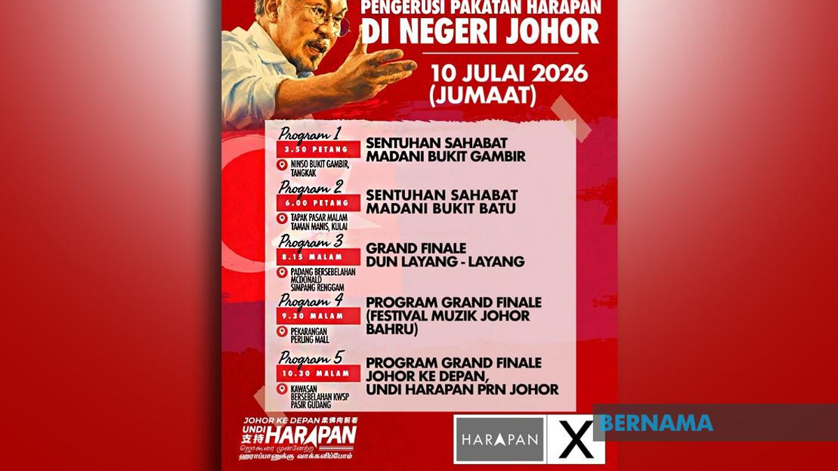 Anwar Launches Final Campaign Push Across Five Johor Constituencies Before Polling Day