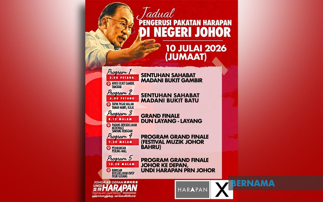 Anwar Launches Final Campaign Push Across Five Johor Constituencies Before Polling Day