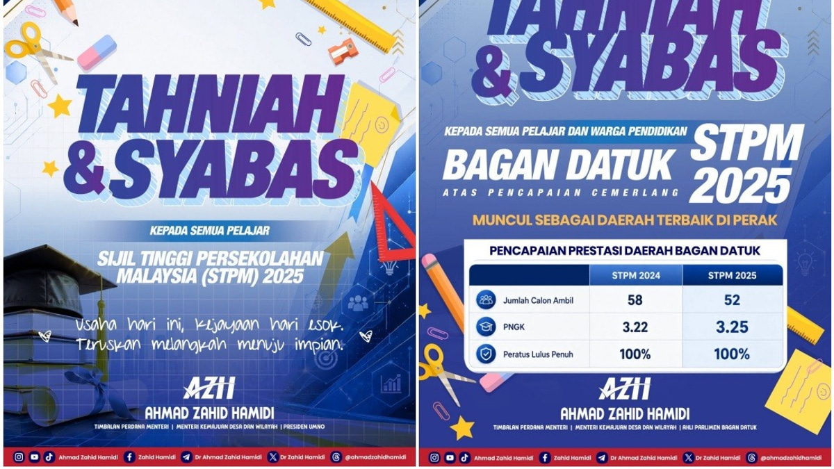 Bagan Datuk Achieves Top STPM Marks in Perak, DPM Ahmad Zahid Lauds Students